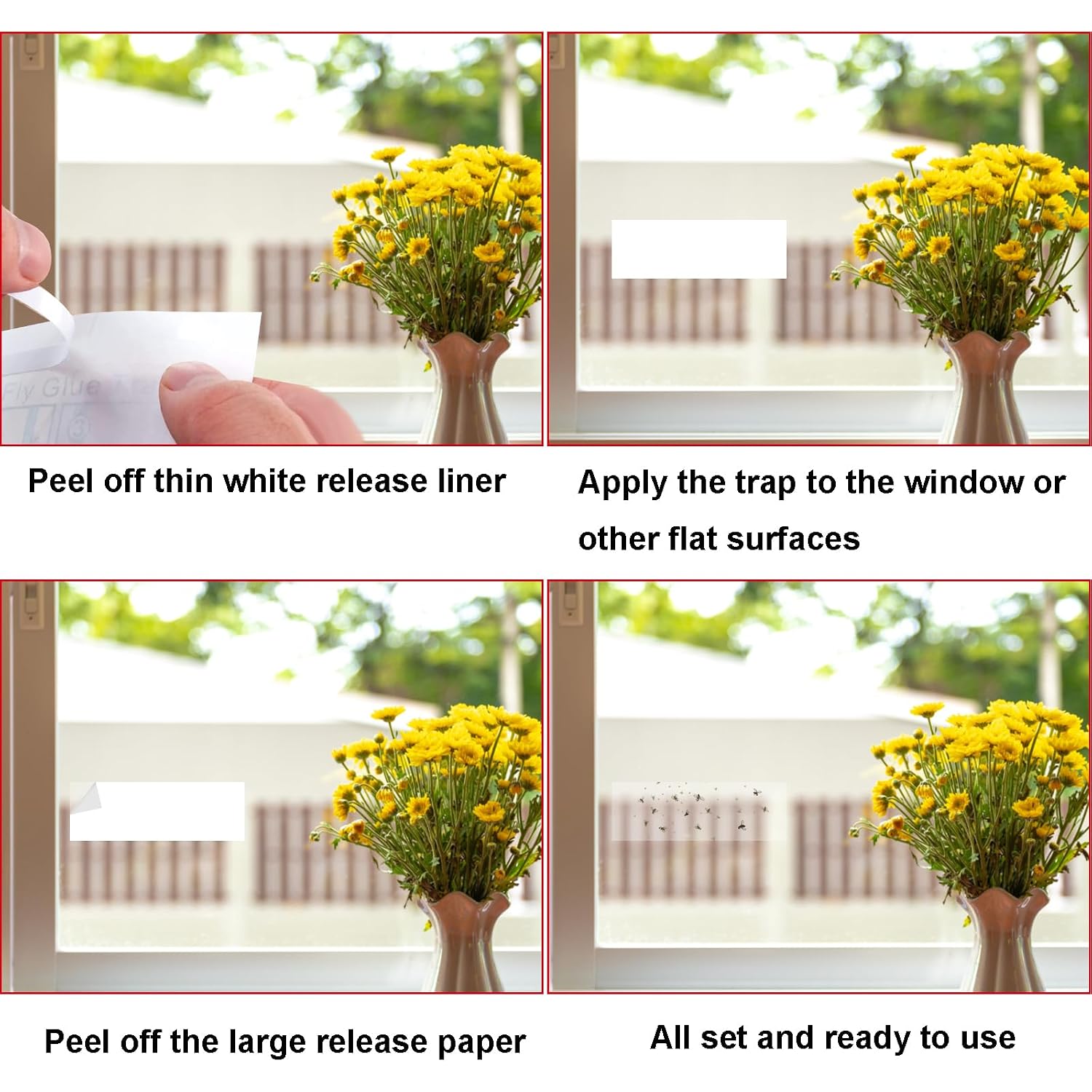 Mosqueda Window Fly Traps, 30 Pack Sticky Fly Traps For Indoors, Fly Catchers For Inside Home, Waterproof & Non-Toxic Adhesive Sticky Paper Trap For Mosquitos Bugs Housefy Fruit Fly Flying Gnats