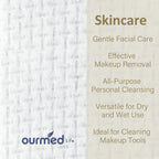 Ourmed Life Face Towels, Disposable Biodegradable Facial Towels for Sensitive Skin, Lint- free Face Wipes for Washing Face, Skincare and Makeup Remover, Dry Wipes, 10"×12" Extra Large, 50 Count