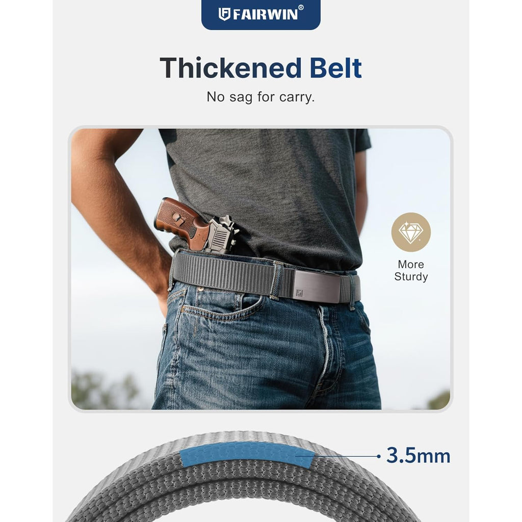 Men'S Ratchet Belt, Nylon Tactical Belt, Adjustable Ratcheting Buckle For Golf Work Casual Outdoor Hiking Daily Wear