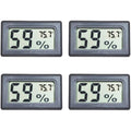 4-Pack Mini Digital Temperature Humidity Meters Gauge Indoor Thermometer Hygrometer Lcd Display Fahrenheit (℉) For Reptile Tank,Jars,Guitar Case,Greenhouse, Garden, Cellar, Fridge, Closet