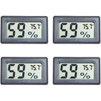 4-Pack Mini Digital Temperature Humidity Meters Gauge Indoor Thermometer Hygrometer Lcd Display Fahrenheit (℉) For Reptile Tank,Jars,Guitar Case,Greenhouse, Garden, Cellar, Fridge, Closet