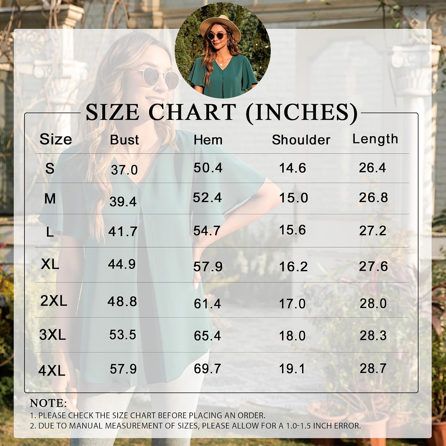 Anyally Women's Summer Dressy Chiffon Blouses V Neck Ruffle Short Sleeve Tunic Tops for Leggings Casual T-Shirts