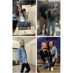 Dokotoo Women'S Oversized Denim Jacket Casual Long Sleeve Denim Shirts Distresse Jean Jacket