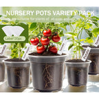 30 Pack Clear Nursery Plant Pots, 3.5/4/5 In With Drainage Holes, 20 Labels | High Transparency (Clear View Of Root Growth), Variety Pack, Good Drainage, 20 Pack Easy-Id Plant Labels