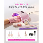 MelodySusie Compact LED UV Nail Lamp with UV Gloves, P-PLUS30A Nail Dryer with Smart Sensor Cures All Gels, Especially Rhinestone Glue, Liner & Cat Eye Gel Polishes for Advanced DIY at Home, Pink