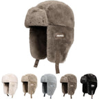 Piecees Fur Trapper Hat for Women Men Winter Hats with Ear Flaps Fuzzy Russian Ushanka Fluffy Snow Hat for Cold Weather Warm