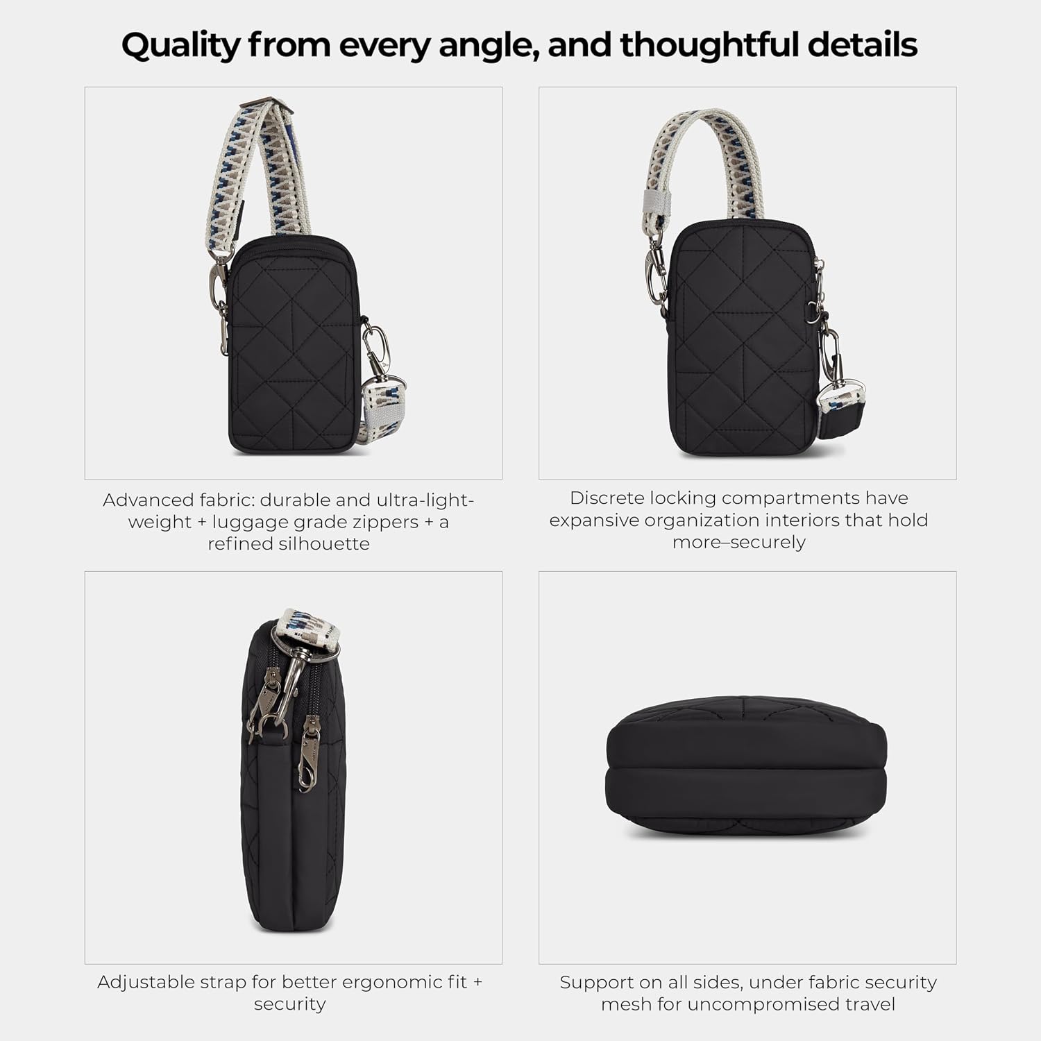 Travelon Anti-Theft Boho 2 Compartment Phone Crossbody