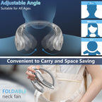 Neck Fan With Mist,Foldaway Neck Fan With Mist,Personal Fan For Neck Wearable Hanging Around,Cordless Neck Coolers For Female Male Kids Dad Mom Extremely Hot Weather Light Blue