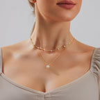 Partm Pearl Necklace for Women Trendy 14K Gold Plated Dainty Pearl Pendant Choker Set Handmade Pearl Gold Necklace Non Tarnish Simple Cute Jewelry Gifts for Women