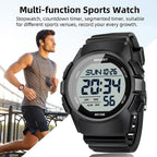 Beeasy Mens Digital Sports Watch, 50M Waterproof 49Mm Rubber Strap Mens Watches With Stopwatch, Countdown Timer, Alarm & Dual Time—Ideal For Sport, Gym, Running, Referee, School & Daily Wear