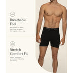 Felina Buffalo Mens Boxers - 3-Pack Cotton Boxers For Men, Boxer Shorts, Mens Underwear Black