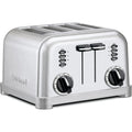 Cuisinart 4 Slice Compact Stainless Steel Toaster With Extra-Wide Slots For Bread, French Toast, Bagels & Pastries, Defrost & Reheat Functions, Cpt-180P1, Brushed Stainless, Removable Crumb Tray