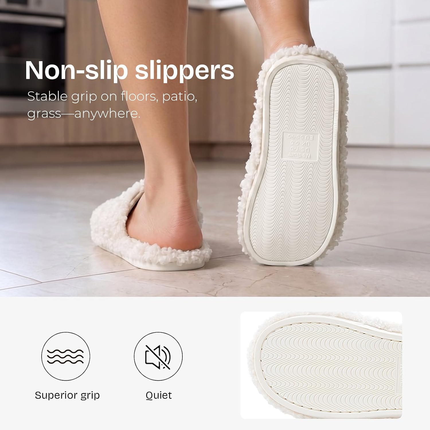 Everfoams Women'S Fuzzy Open Toe Slippers Comfy Soft Memory Foam Indoor House Shoes
