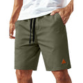Coofandy Mens 9" Casual Shorts With Zipper Pocket Elastic Waist Drawstring Chinos Short Summer Lightweight Cotton Shorts