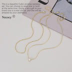 NECOCY Layered Gold Necklaces for Women, Dainty Layered Necklace 14k Gold Plated/Silver Cubic Zirconia Necklace Stack, Simple CZ Jewelry Trendy Gifts for Women
