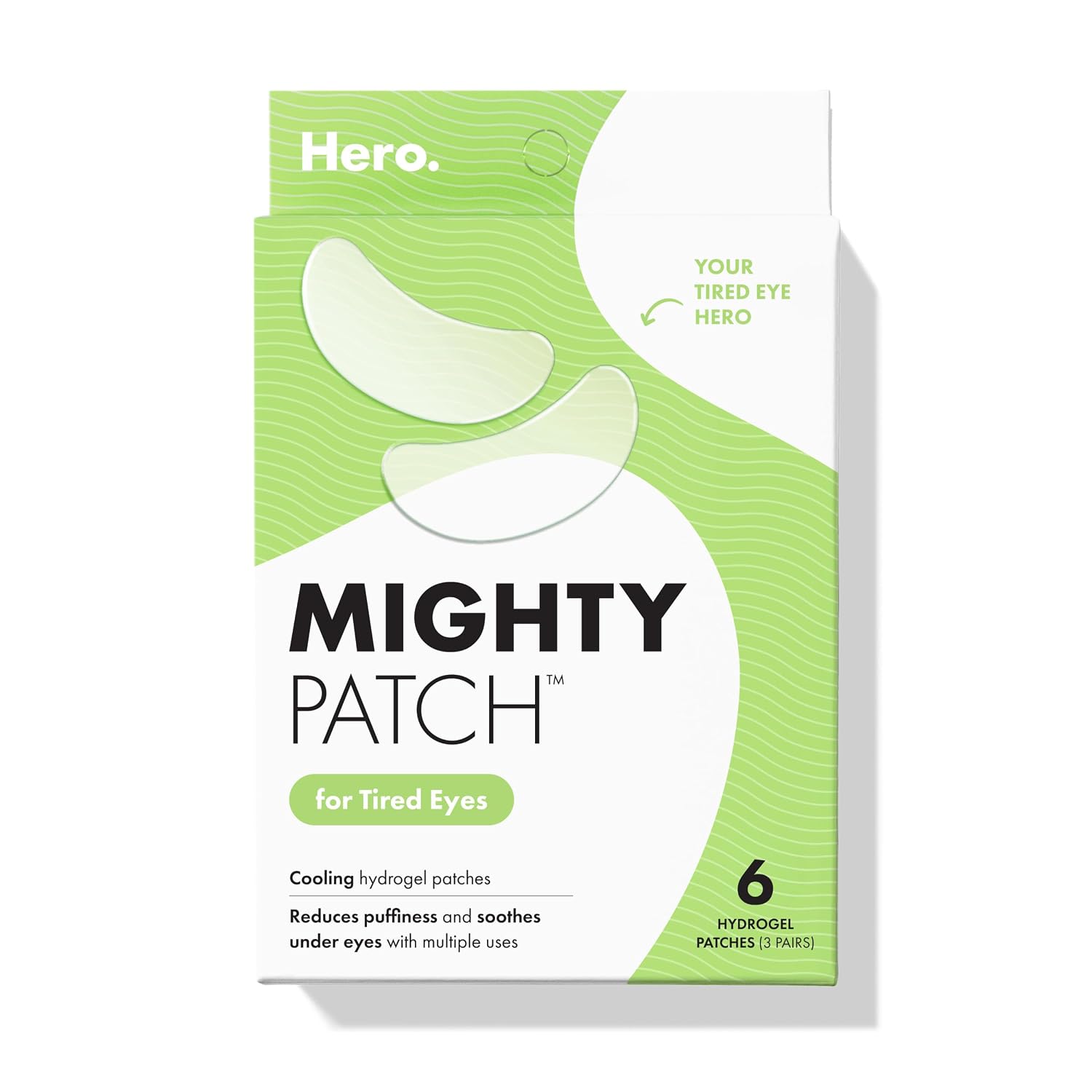 Hero Cosmetics Mighty Patch™ For Tired Eyes Patches - Soothing Hydrogel Patches - Awakens And Visibly De-Puffs Undereyes With Multiple Applications (6 Count)
