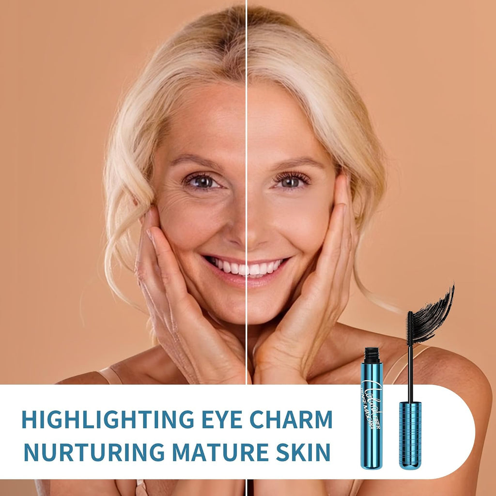 Mascara For Older Women 60 Plus - Volumizing Waterproof Hypoallergenic Black Mascara For Thinning Lashes & Sensitive Eyes, Smudge-Proof Formula (1 Pack)