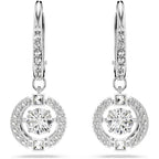 Swarovski Sparkling Dance Necklace and Earrings Jewelry Collection, Rhodium Finish, Blue Crystals, Clear Crystals