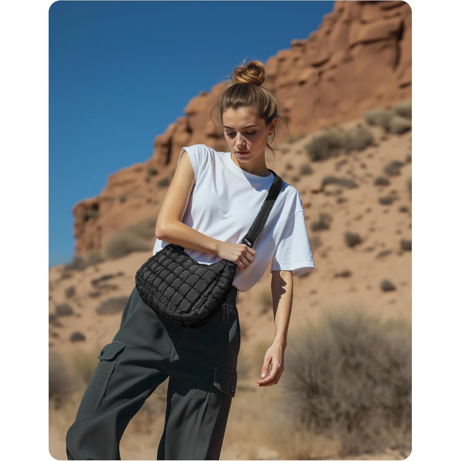 BAGSMART Quilted Crossbody Bag for Women, Lightweight Puffer Purse for Travel, Daily Use & Work