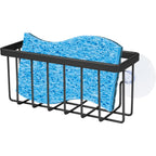 Shfks Sponge Holder For Kitchen Sink Suction,Kitchen Sink Sponge Holder,Sink Caddy, Soap Holder,Bathroom,Scrubbers (Black)