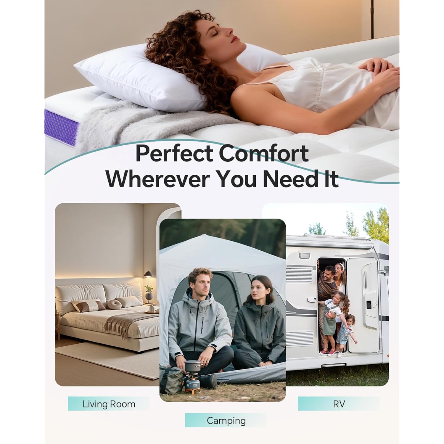 Dual Layer 4 Inch Memory Foam Mattress Topper Queen