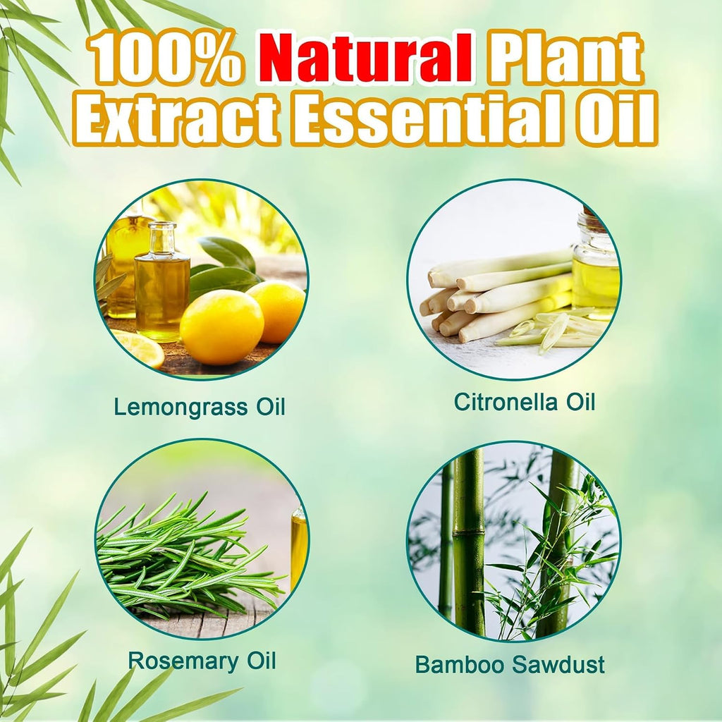 60 Pcs Natural Mosquito Repellent Outdoor Patio, Citronella Oil Mosquito Incense Sticks Plant-Based Bug Repellent For Patio Camping Essentials Fishing Backyard Travel Mosquito Control