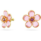 Swarovski Florere Necklace and Earrings Collection, Pink Crystals, Yellow Crystals, Gold Tone Metal Finish