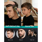Vgrpro Hair Clippers For Men Professional, Cordless & Corded Barber Clippers For Hair Cutting With Package Case, Electric Grooming Kit For Home & Barber Use, Led Battery Display (Golden)