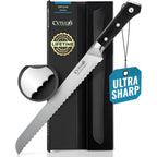 Cutluxe Bread Knife – 10" Serrated Knife For Homemade, Sourdough Bread – Forged High Carbon German Steel – Full Tang & Razor Sharp – Ergonomic Handle Design – Artisan Series