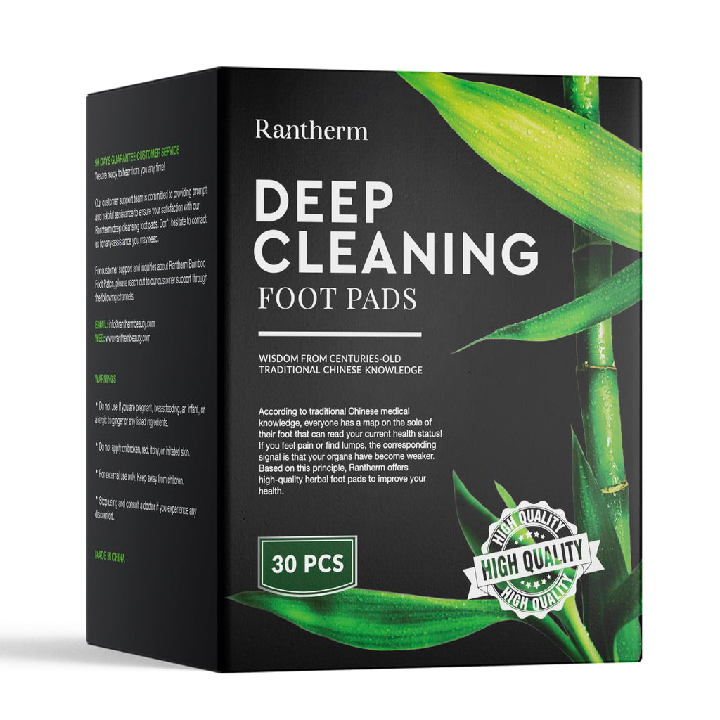 Deep Cleansing Foot Pads: Bamboo Wood Ginger Foot Patches for Promoting Daily Relaxation and Sleeping 30 Packs