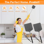 Hdajy Telescopic Fly Swatters 2 Pack, Premium Plastic Flyswatter, Fly Swatter Heavy Duty For Indoor, Outdoor, Classroom, Stainless Steel Handle（Black）