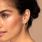 Freekiss Gold Chain Studs Earrings for Women Trendy: Hypoallergenic 14K Gold Plated Dangle Earrings Dainty Small Long Chain Earring Set Fashion Gold Jewelry for Women