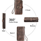 BOSTANTEN Leather Wallet for Women RFID Blocking Zip Around Credit Cards Holder Phone Clutch