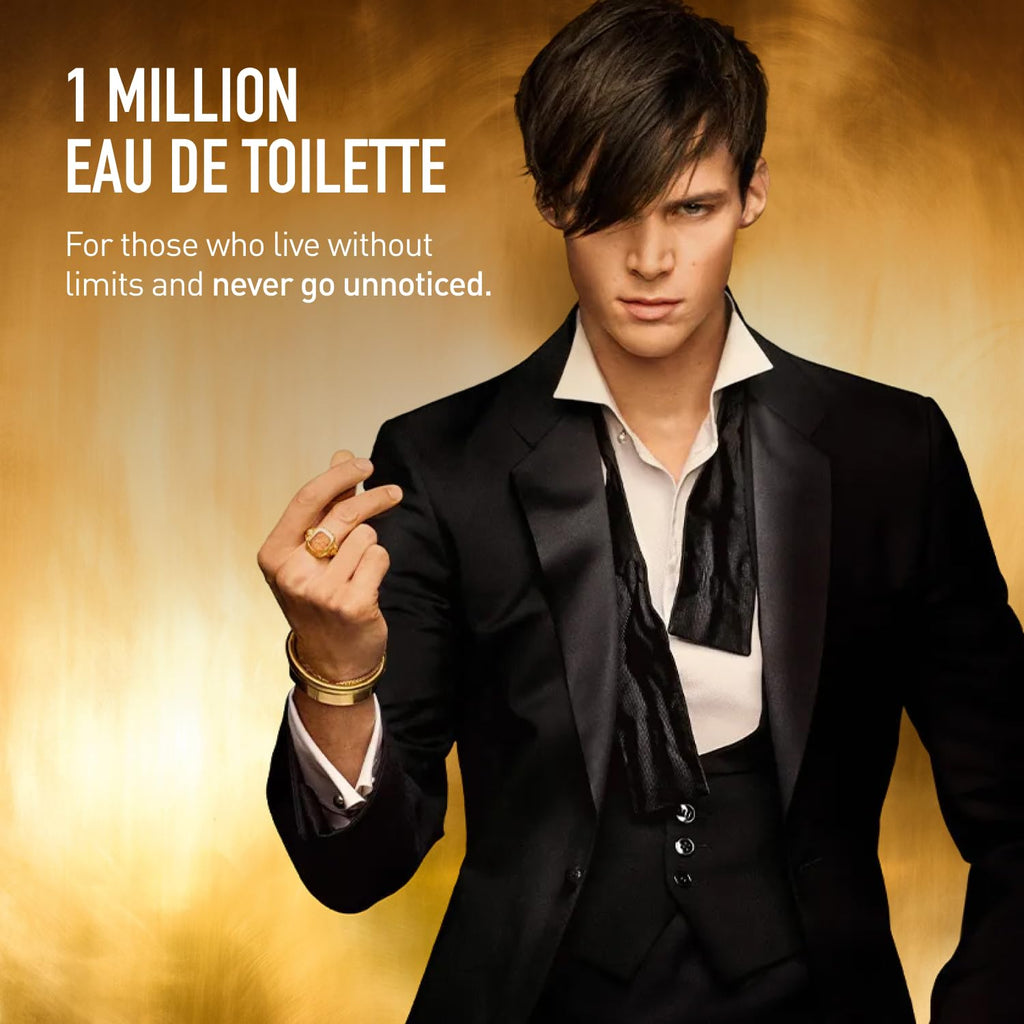 Rabanne 1 Million Eau de Toilette - Long Lasting Designer Fragrance for Men with Mandarin, Cinnamon & Amber - Luxury Men's Perfume Spray