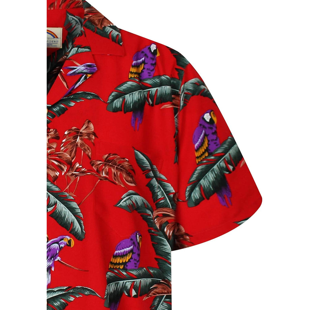 Paradise Found Mens Jungle Bird Tom Selleck Magnum Pi Rayon Shirt