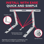 Outdoor Wall Bracket - Mini Split Mounting Bracket - Ductless Air Conditioner Wall Mount - Mini Split Ac/Heating System Accessories For Window Ac, Hvac, Heat Pump & More (9000-36000 Btu)