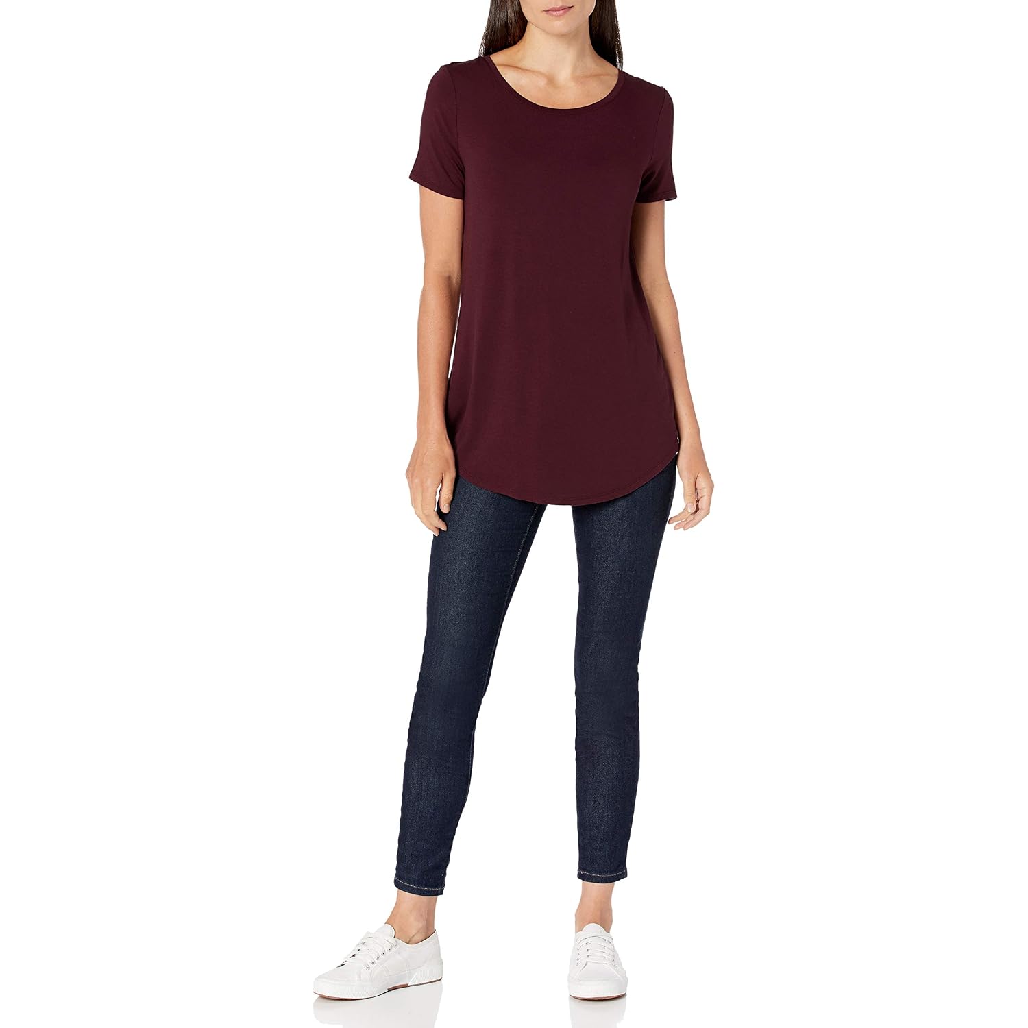Amazon Essentials Women'S Short-Sleeve Scoopneck Tunic Tops, Pack Of 2