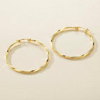 14K Gold Hoop Earring for Women Earrings Hoops Twisted 14 Karat Earrings Gold Jewelry Lightweight 30 MM,40 MM
