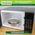 Freshware Meal Prep Bowl Containers [30 Pack] Plastic Bowls with Lids for Soup and Salad, Food Storage Bento Box, BPA Free, Stackable, Lunch Boxes, Microwave/Dishwasher/Freezer Safe (28 oz)