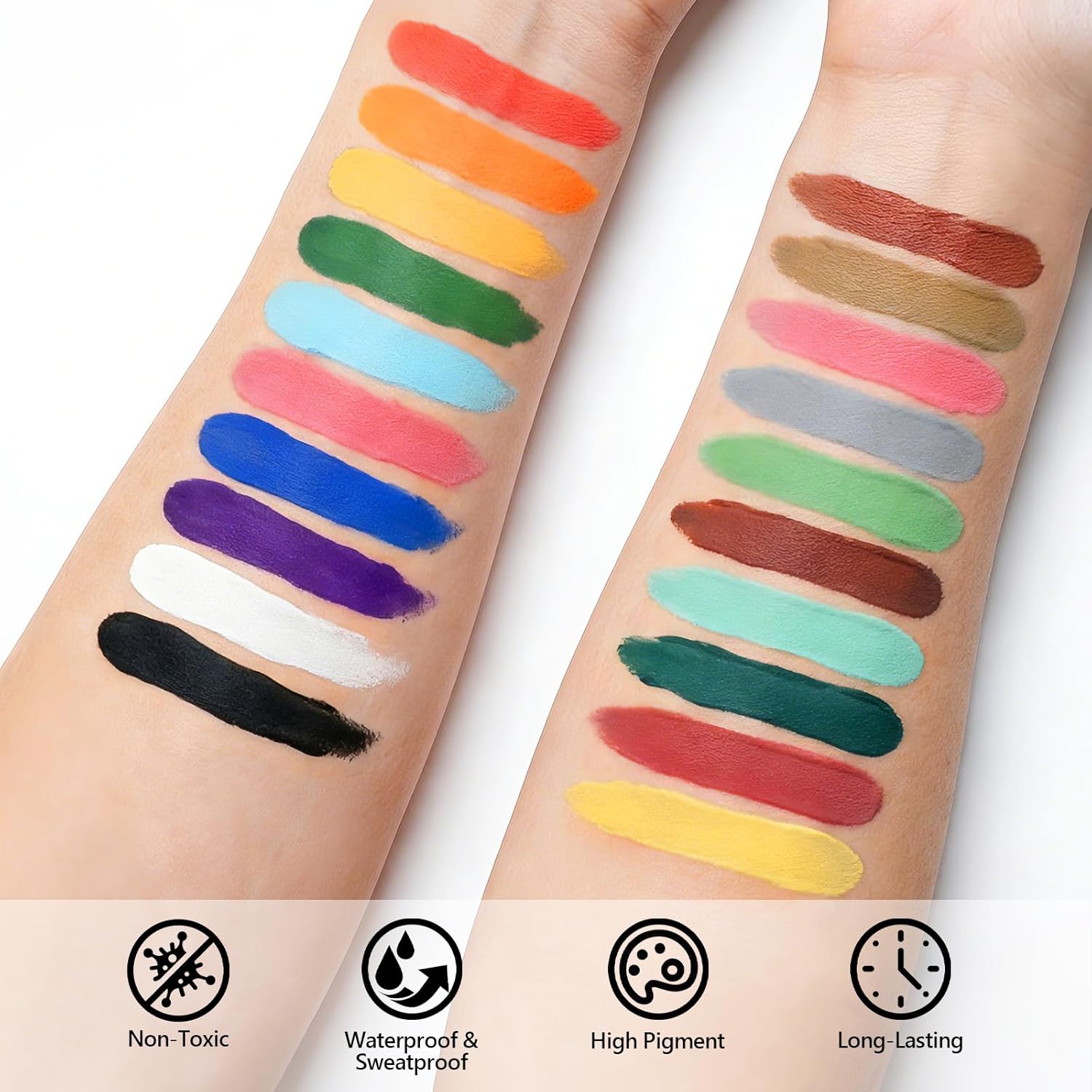 Dmsky 20 Packs Eye Black Sports Stick for Football, Baseball, Softball-Anti-Glare Face Body Paint Stick Kit,Water-Proof Eye Sports Paint Sticks,20 Color Eyeblack Painting Kit for Athletes & Fans