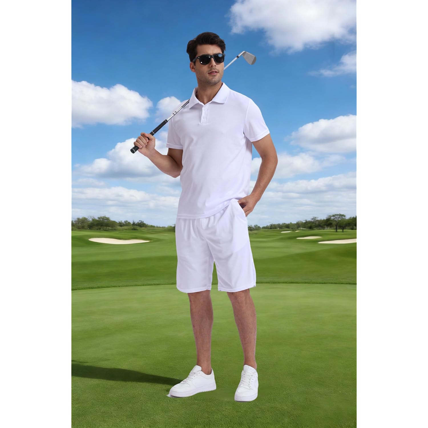 Men'S Performance Golf Polo Shirt Moisture Wicking Quick Dry Short Sleeve Polo Shirts For Men Casual Activewear