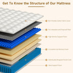 Queen Mattress, 12 Inch Hybrid Queen Mattress In A Box, Medium Firm Memory Foam Mattress, With Individual Pocket Springs, Upgrade Zoned Support, Motion Isolation&Pressure Relief, Certipur-Us