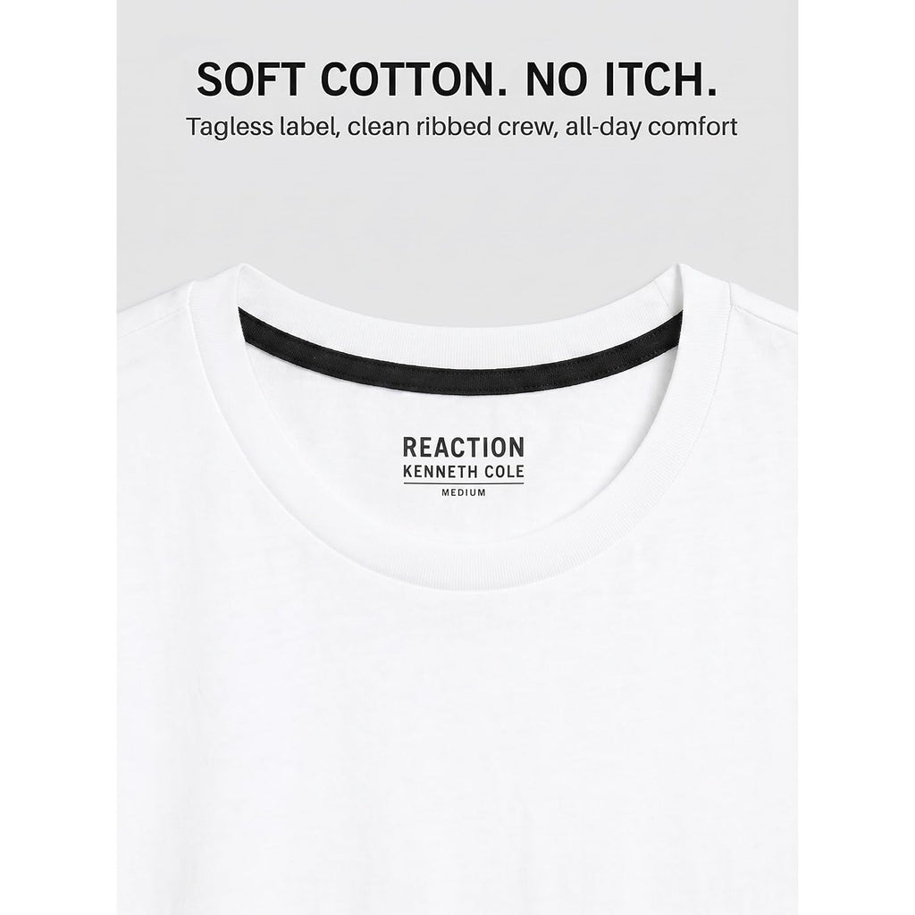 Kenneth Cole Reaction Mens T-Shirt Pack Of 3 - Upf 50+ Cotton/Spandex Jersey Slim Fit T Shirts For Men 3-Pack