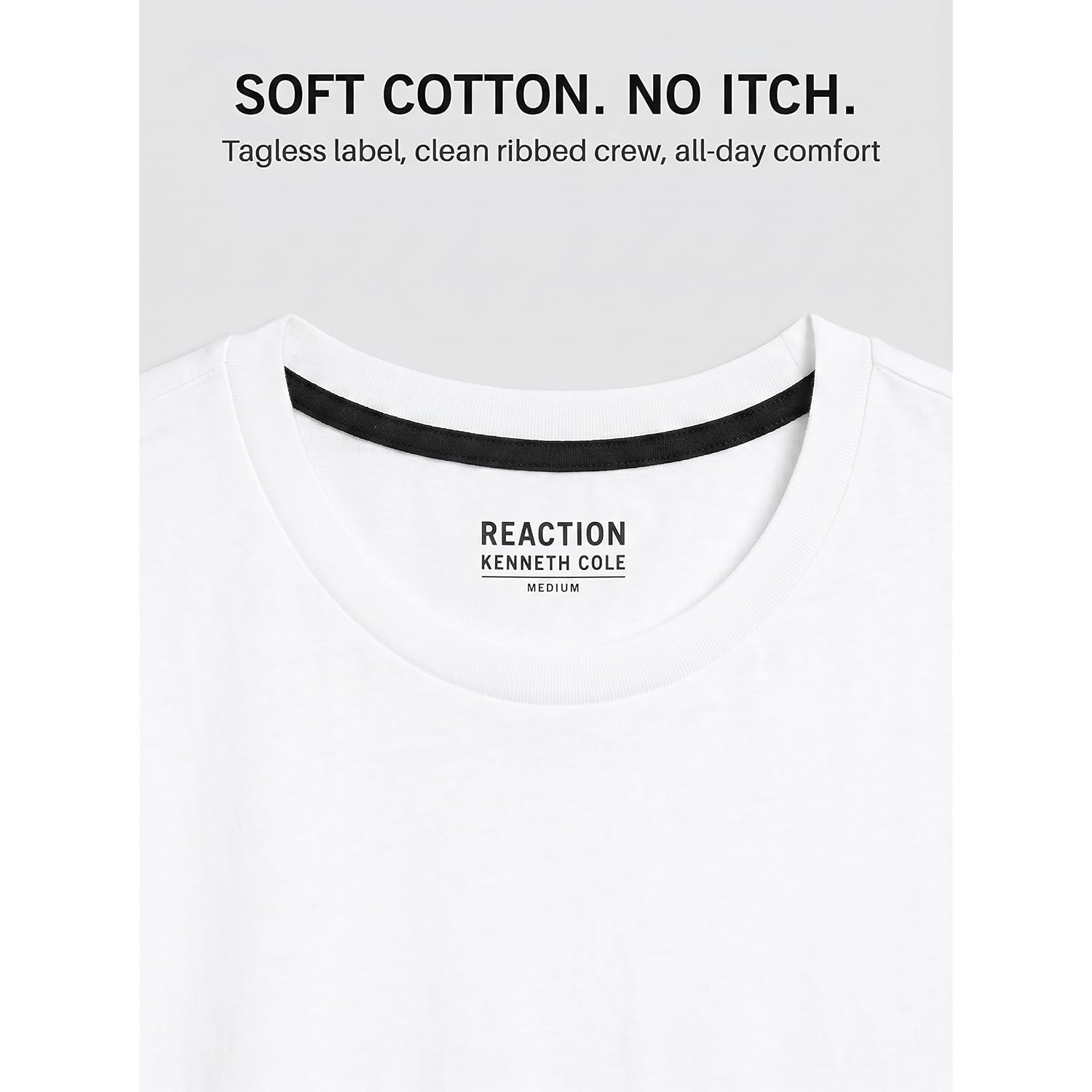 Kenneth Cole Reaction Mens T-Shirt Pack Of 3 - Upf 50+ Cotton/Spandex Jersey Slim Fit T Shirts For Men 3-Pack