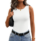 Zeagoo Womens Double Lined Crew Neck Tank Tops Cute Summer Sleeveless Workout Tops Basic Going Out Clothes 2026