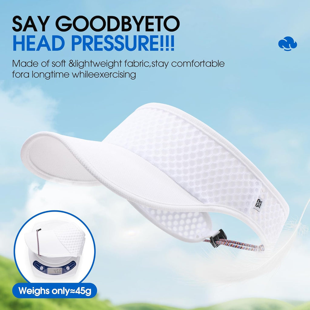 AUSFLUG Sun Visor Hat Men Women - Wide Brim Quick Dry Adjustable Cap, Lightweight for Golf Tennis Pickleball Beach