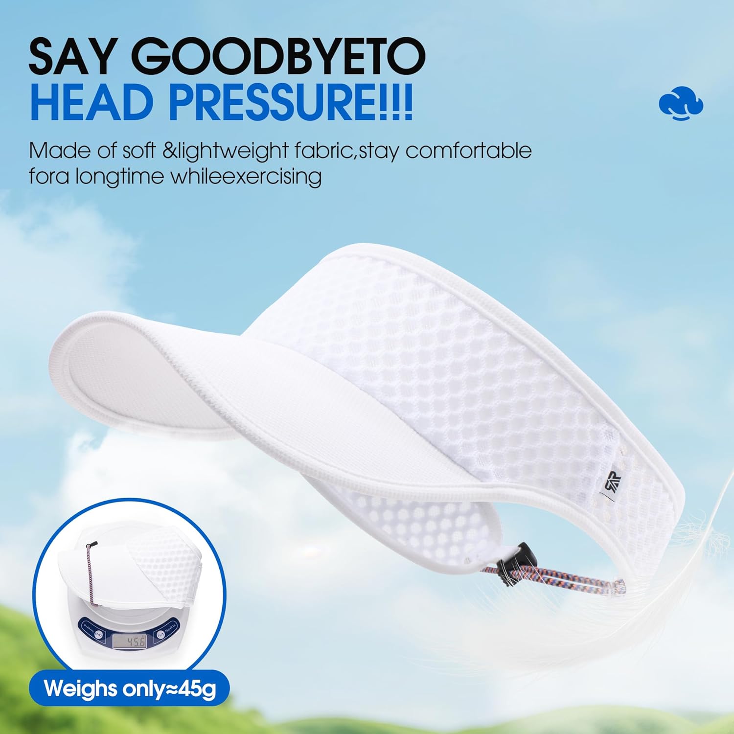 AUSFLUG Sun Visor Hat Men Women - Wide Brim Quick Dry Adjustable Cap, Lightweight for Golf Tennis Pickleball Beach