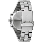 Bulova Men'S Classic 6-Hand Chronograph High Performance Quartz Silver Stainless Steel Watch, Green Dial,Geometric Bezel 24 Hour Time, 44Mm, Style:96B409