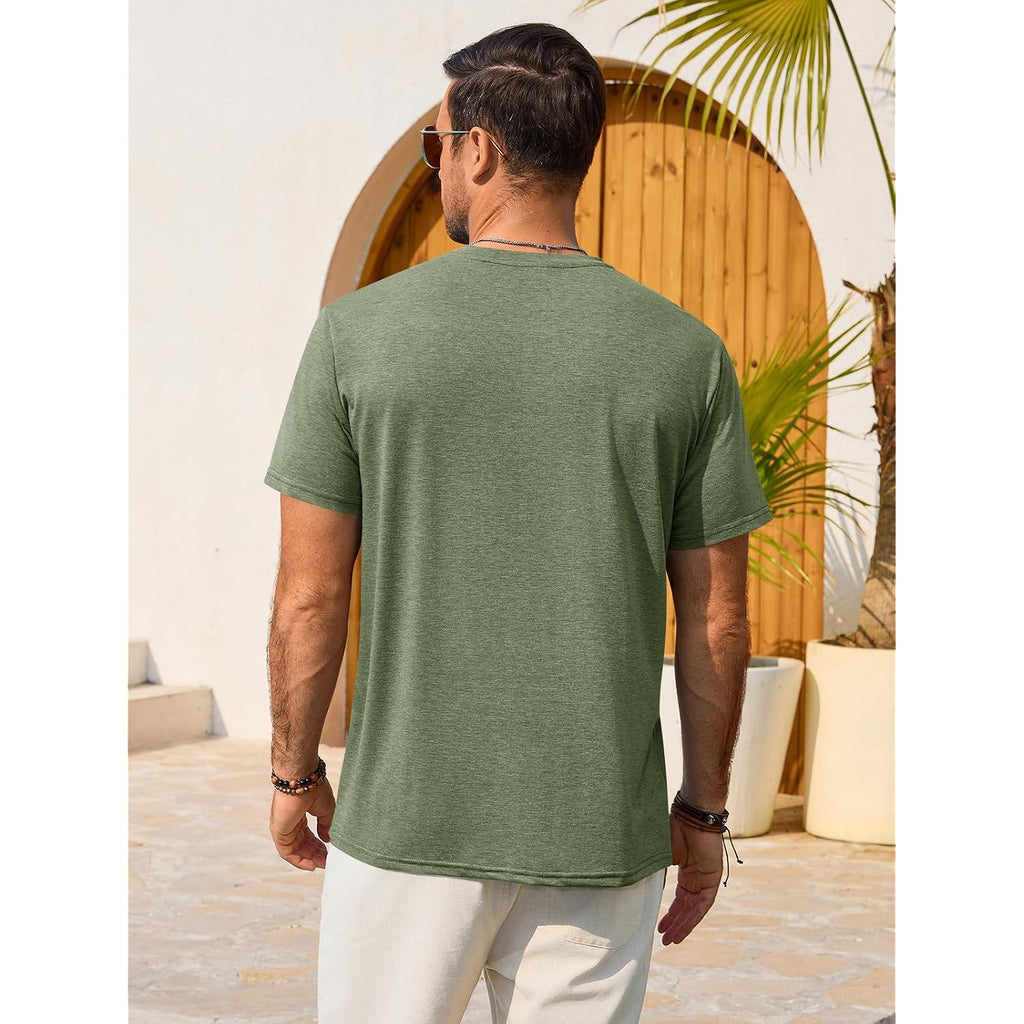 Runcati Mens Short Sleeve T-Shirts Casual Graphic Printed Tee Tops Crewneck Summer Beach Hawaiian Vintage Shirt