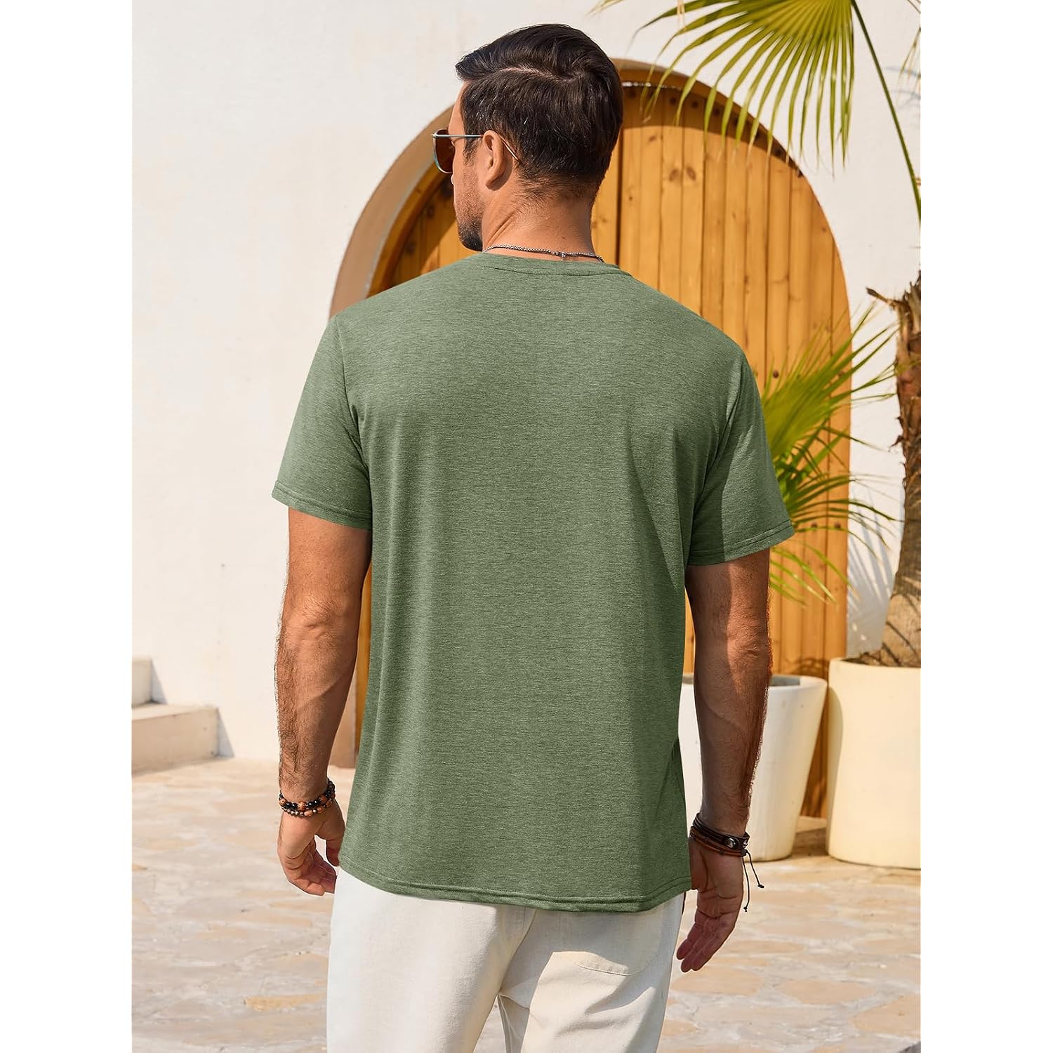 Runcati Mens Short Sleeve T-Shirts Casual Graphic Printed Tee Tops Crewneck Summer Beach Hawaiian Vintage Shirt